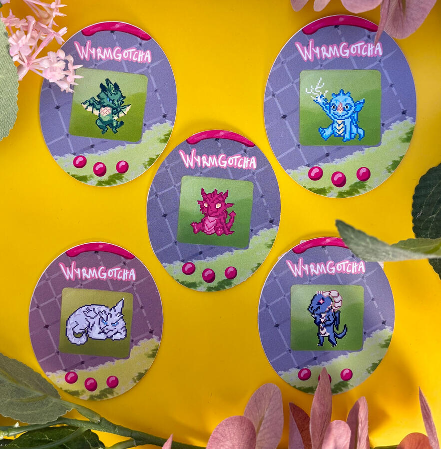 Wyrmgotcha Tamagotchilike dragon stickers